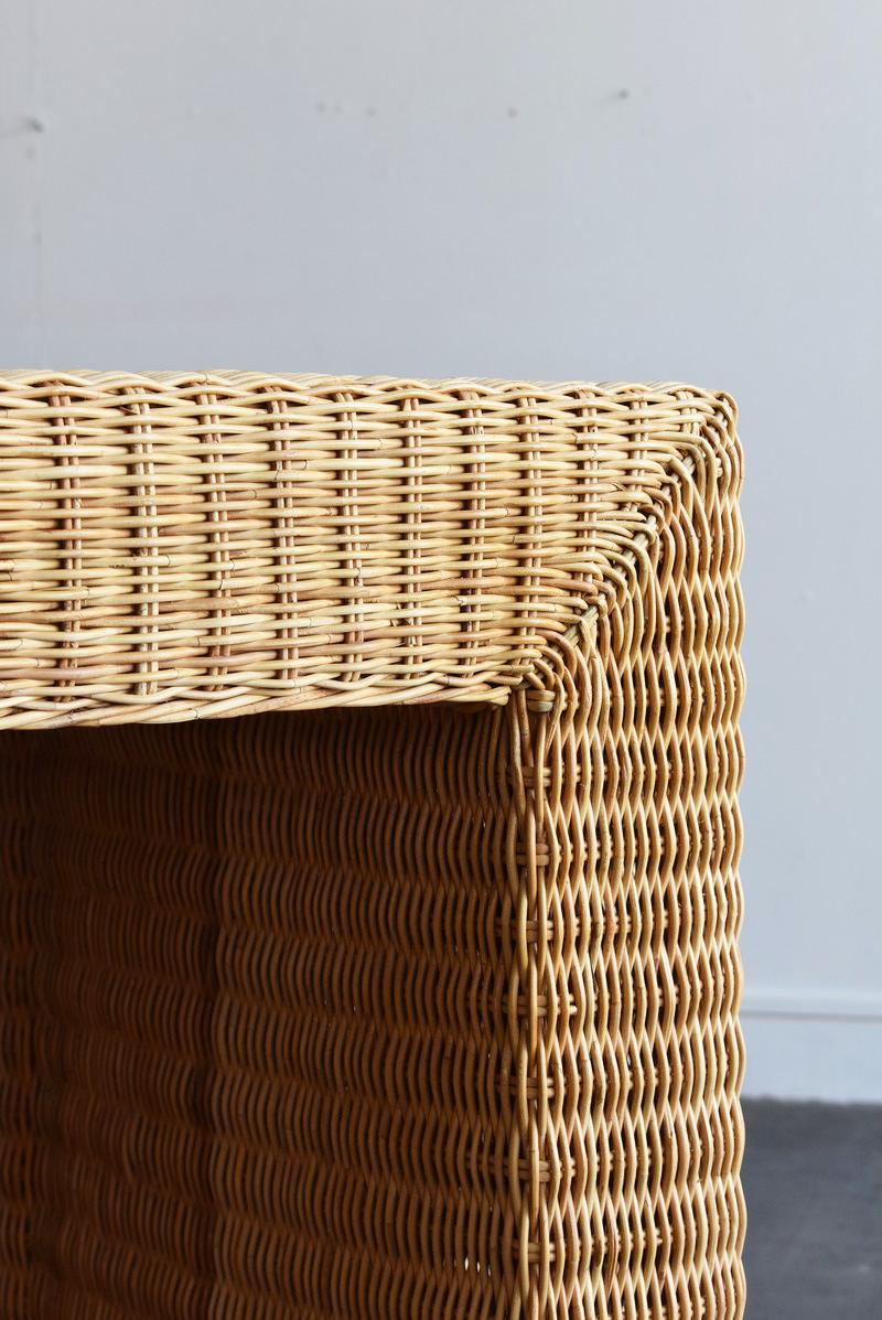 Japanese a Little Old Rattan Table / 20th-21st Century / Square Modern Table For Sale 7