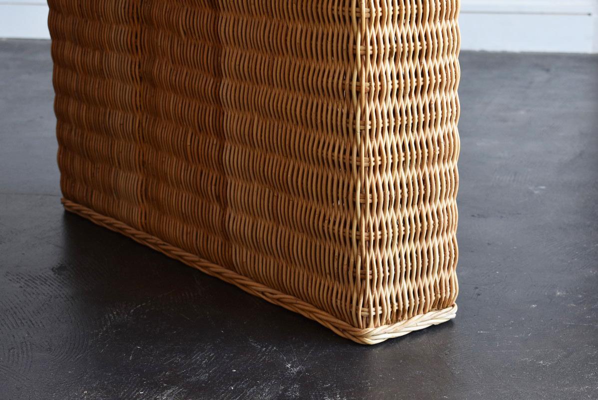 Japanese a Little Old Rattan Table / 20th-21st Century / Square Modern Table For Sale 8