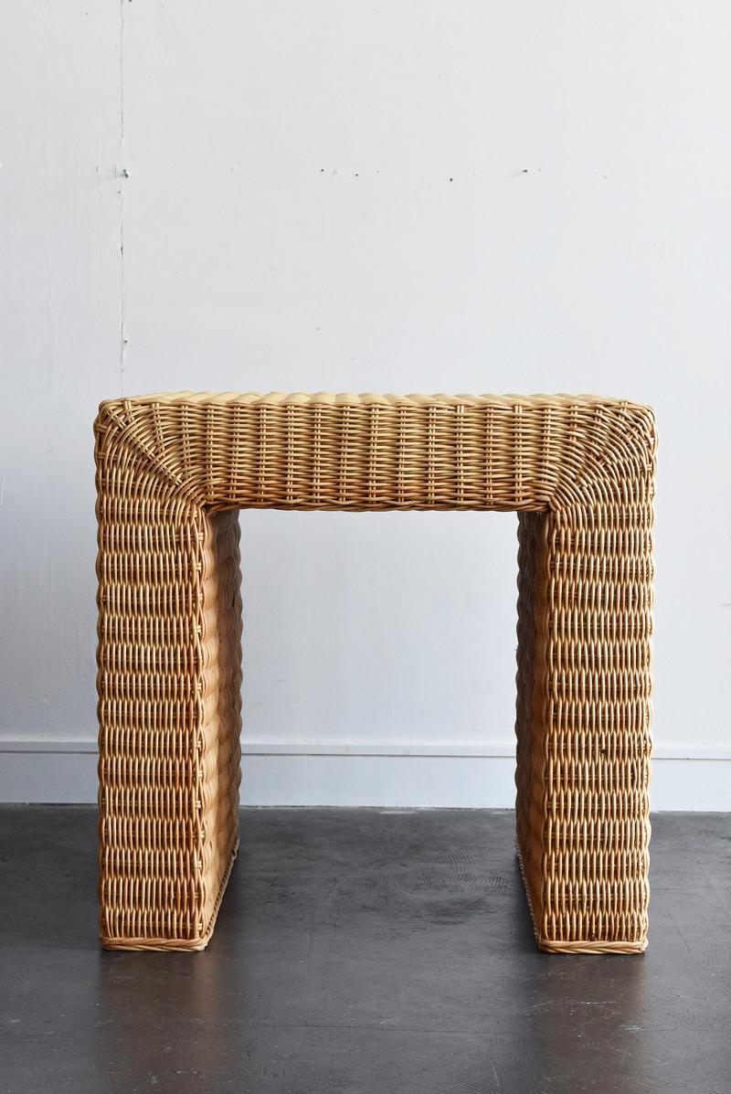 Hand-Woven Japanese a Little Old Rattan Table / 20th-21st Century / Square Modern Table For Sale
