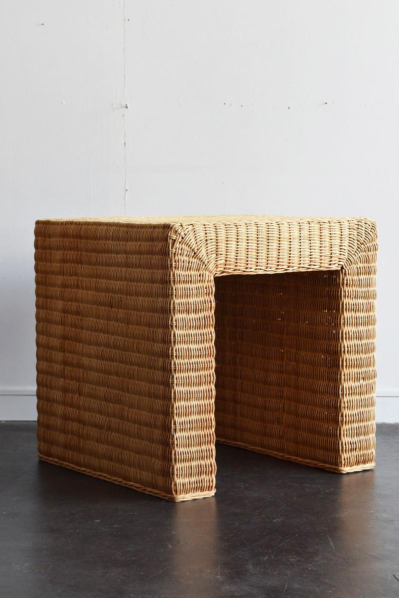 Japanese a Little Old Rattan Table / 20th-21st Century / Square Modern Table In Good Condition For Sale In Sammu-shi, Chiba