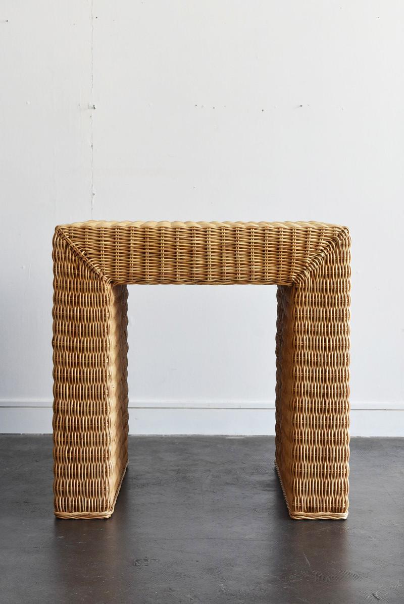 Japanese a Little Old Rattan Table / 20th-21st Century / Square Modern Table For Sale 1