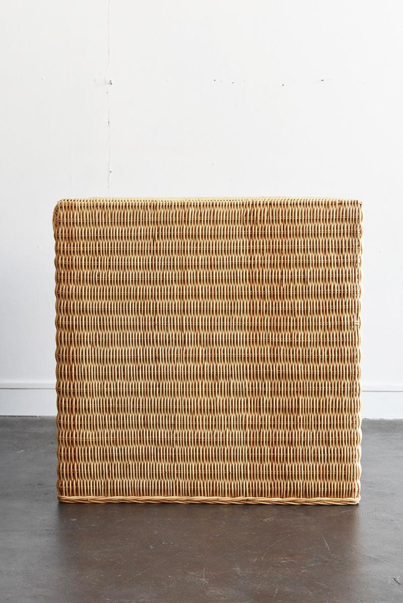 Contemporary Japanese a Little Old Rattan Table / 20th-21st Century / Square Modern Table For Sale