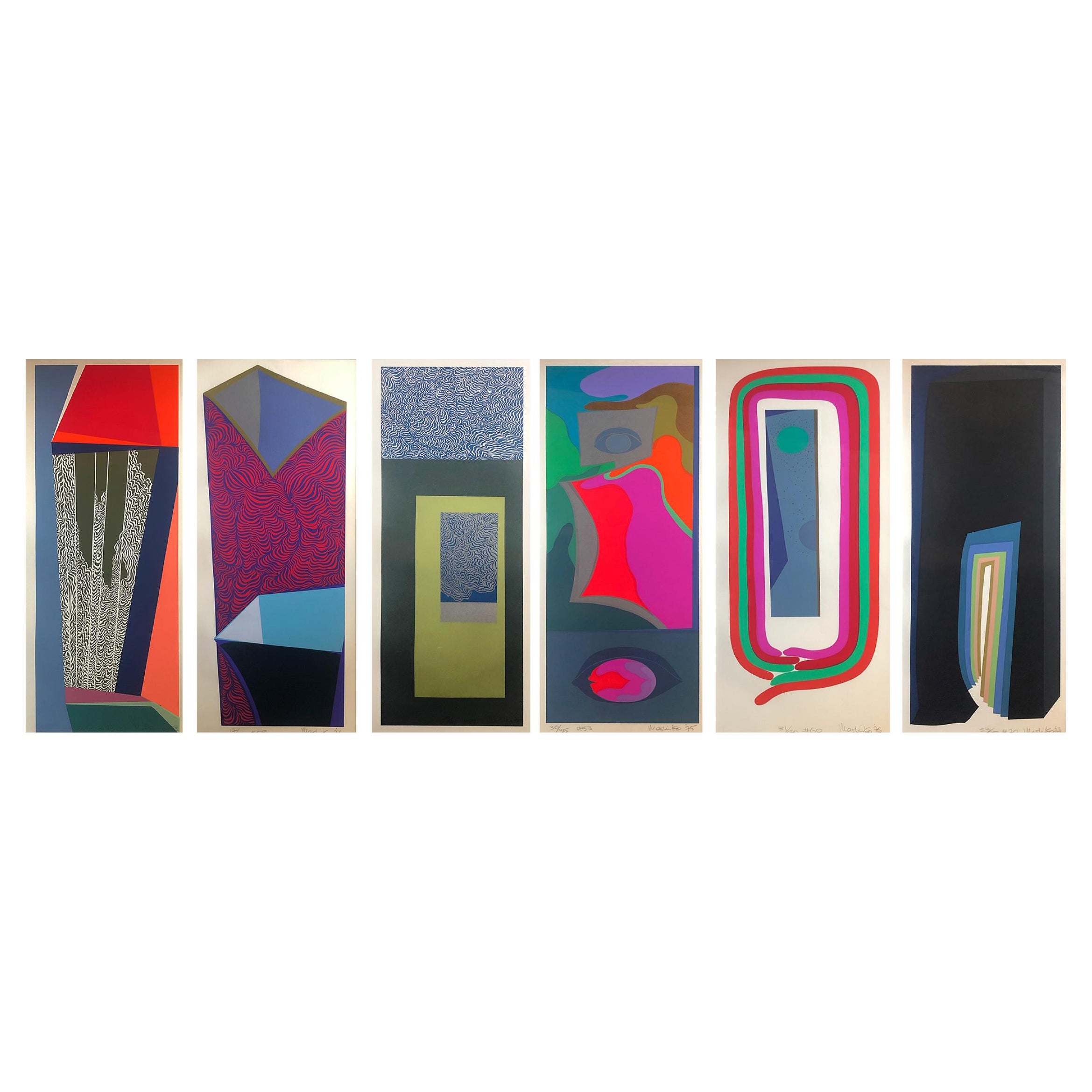Serigrafías expresionistas abstractas japonesas, firmadas y numeradas, Mashiko en venta