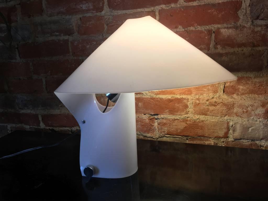 Amazing table lamp made out of folded acrylic. Made in Japan, designer unknown. Labeled.