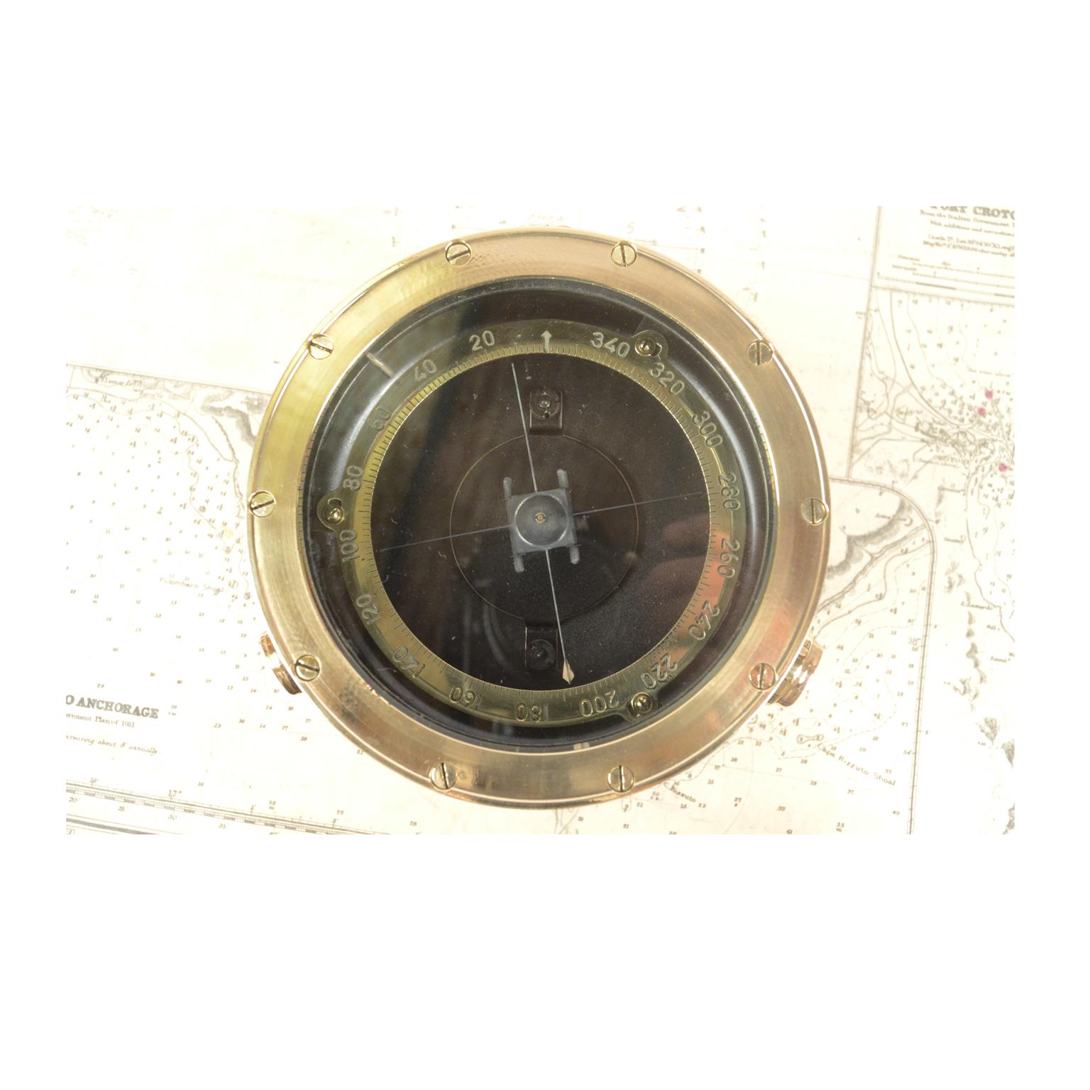 WWII Japanese Antique Magnetic Aeronautical Magnetic Compass  Brass and Glass 11