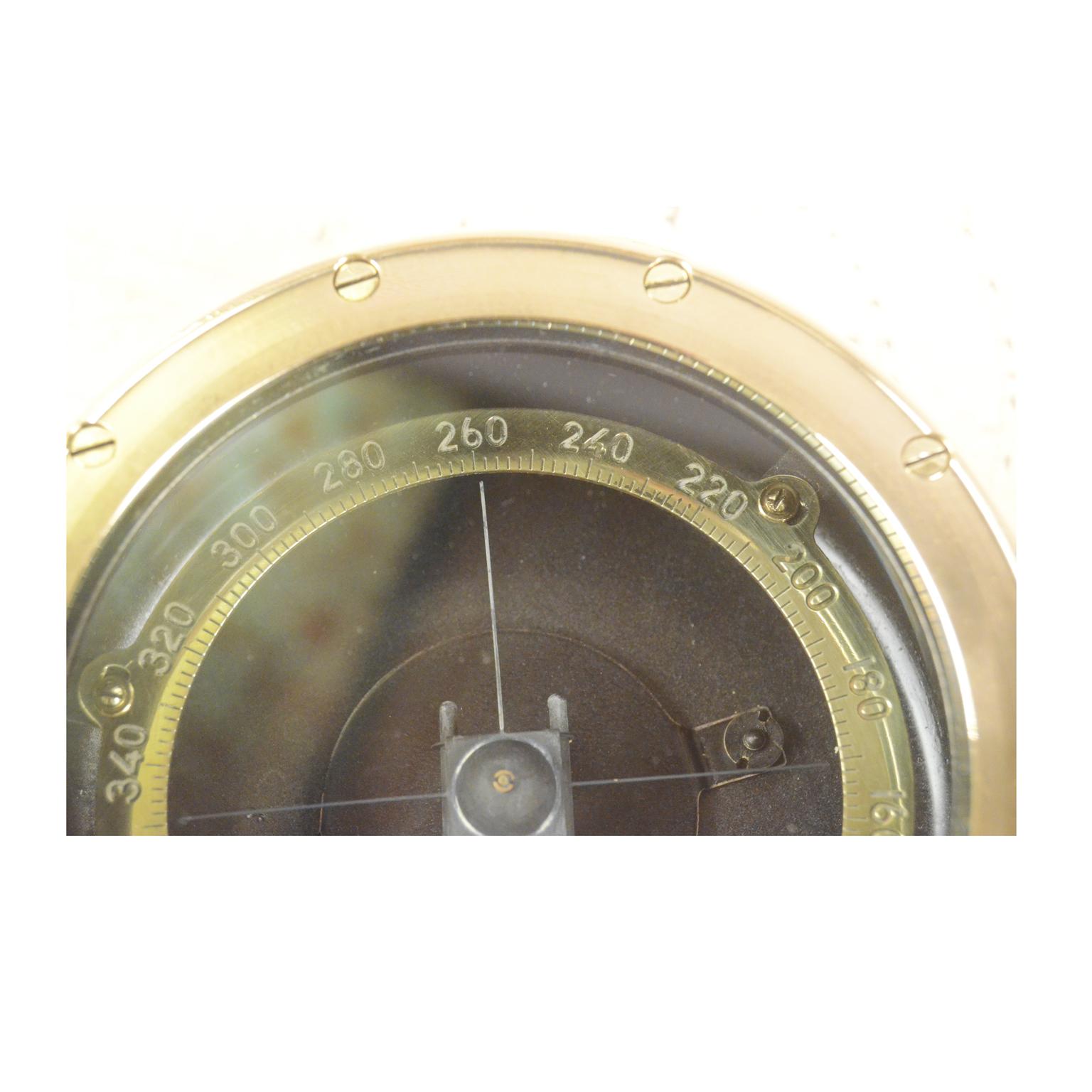 WWII Japanese Antique Magnetic Aeronautical Magnetic Compass  Brass and Glass 13
