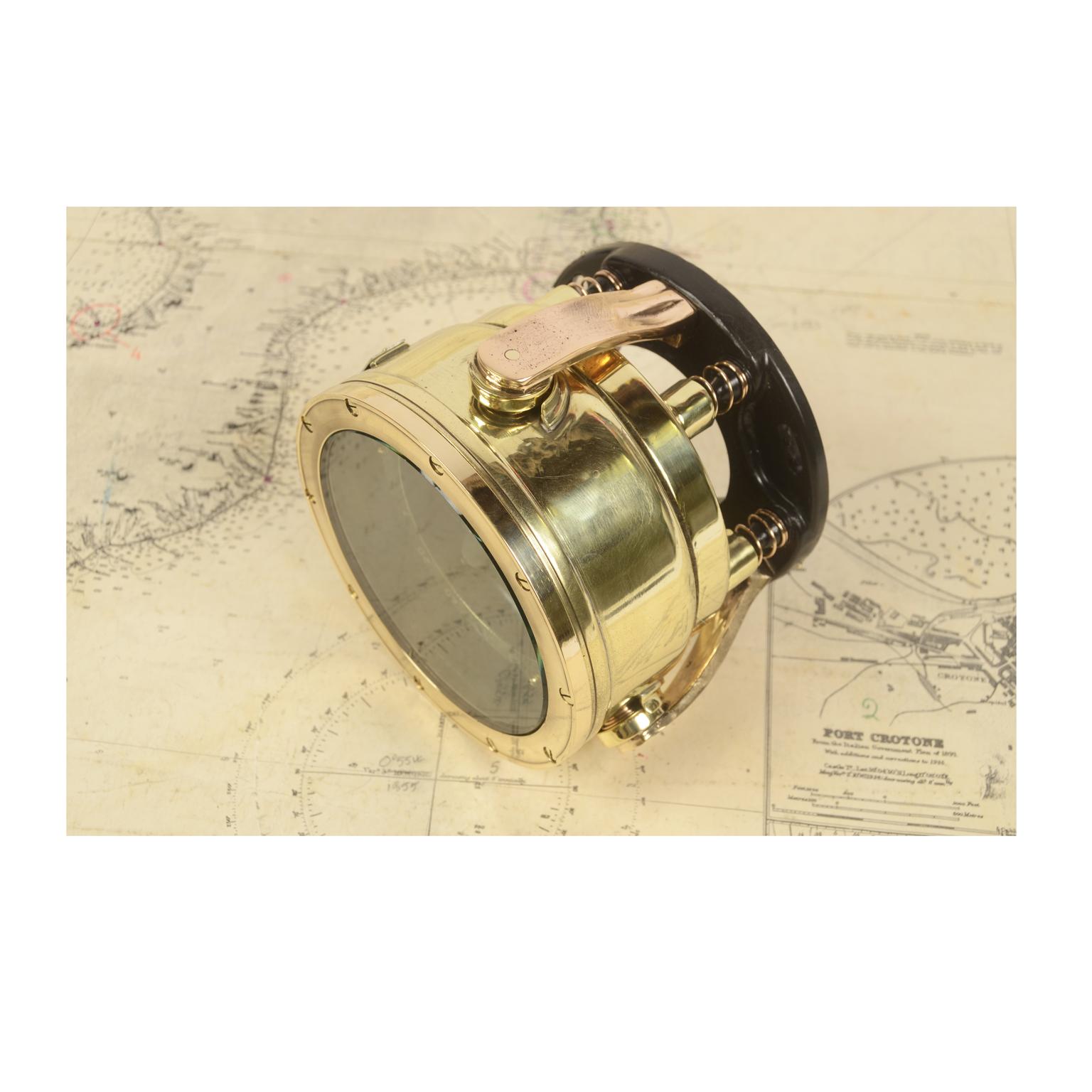 WWII Japanese Antique Magnetic Aeronautical Magnetic Compass  Brass and Glass 1