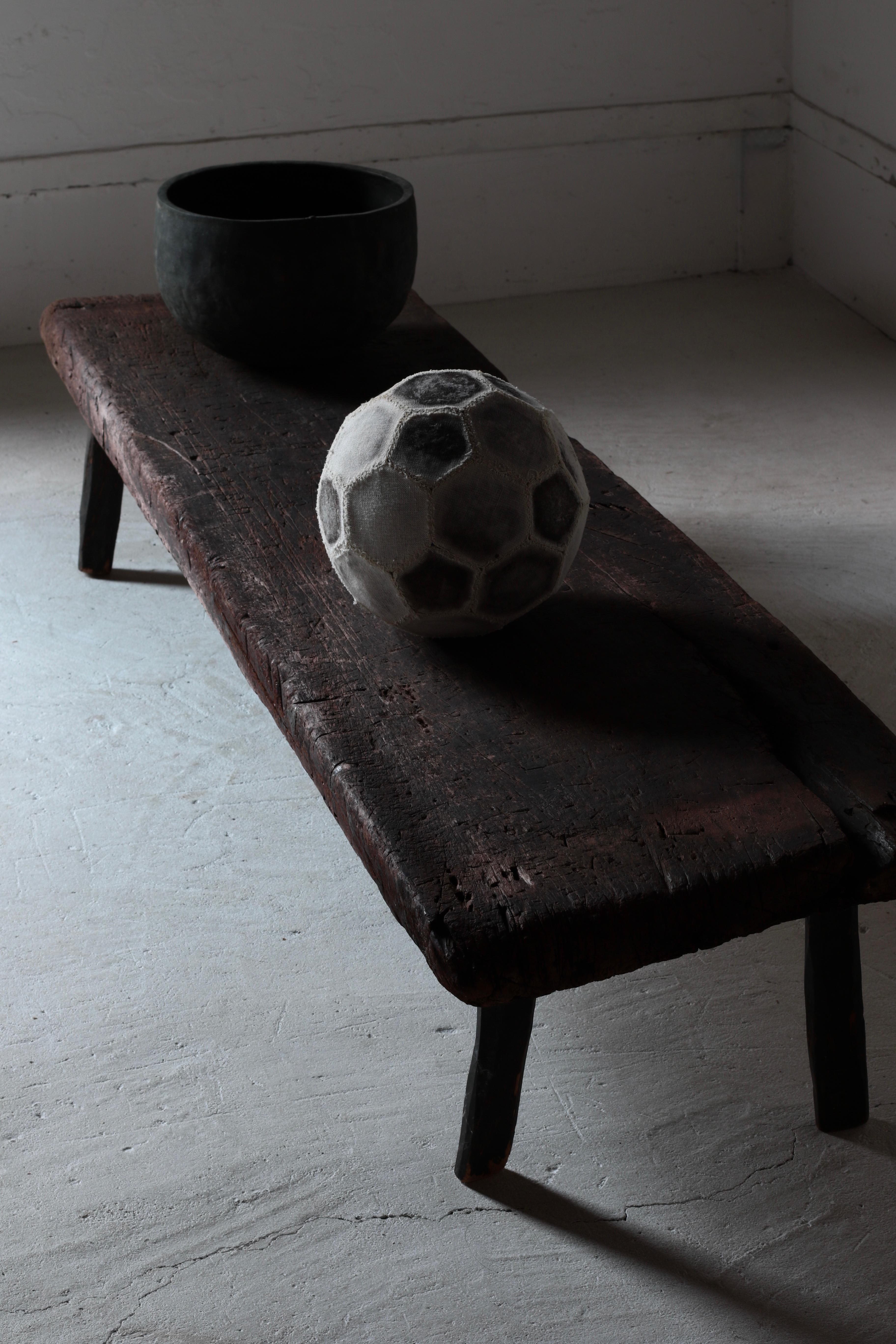 Japanese Aging Toy Soccer Ball/ Object / 1970-1990s / Wabi-sabi Mingei For Sale 9