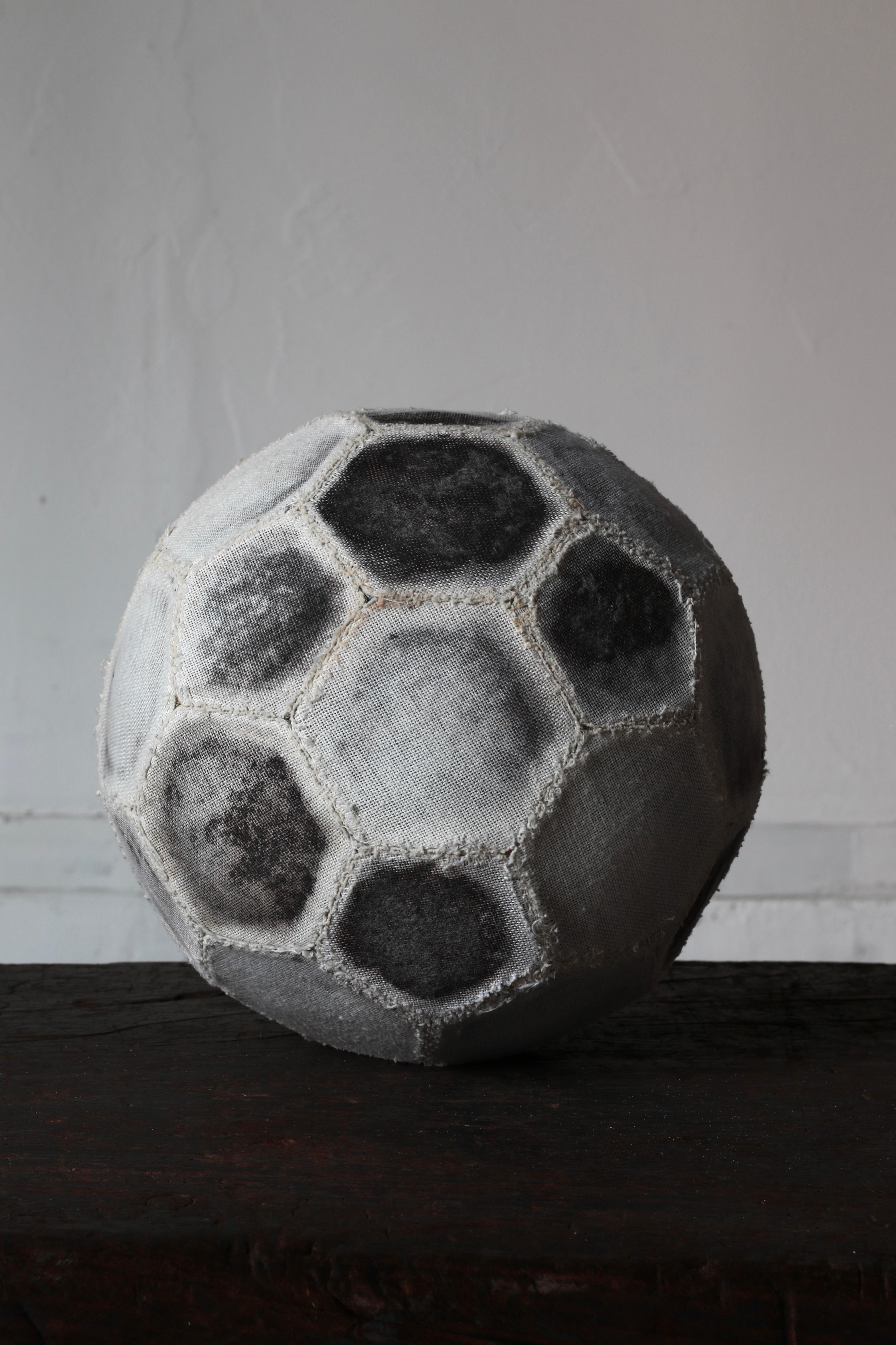 Japanese Aging Toy Soccer Ball/ Object / 1970-1990s / Wabi-sabi Mingei For Sale 10