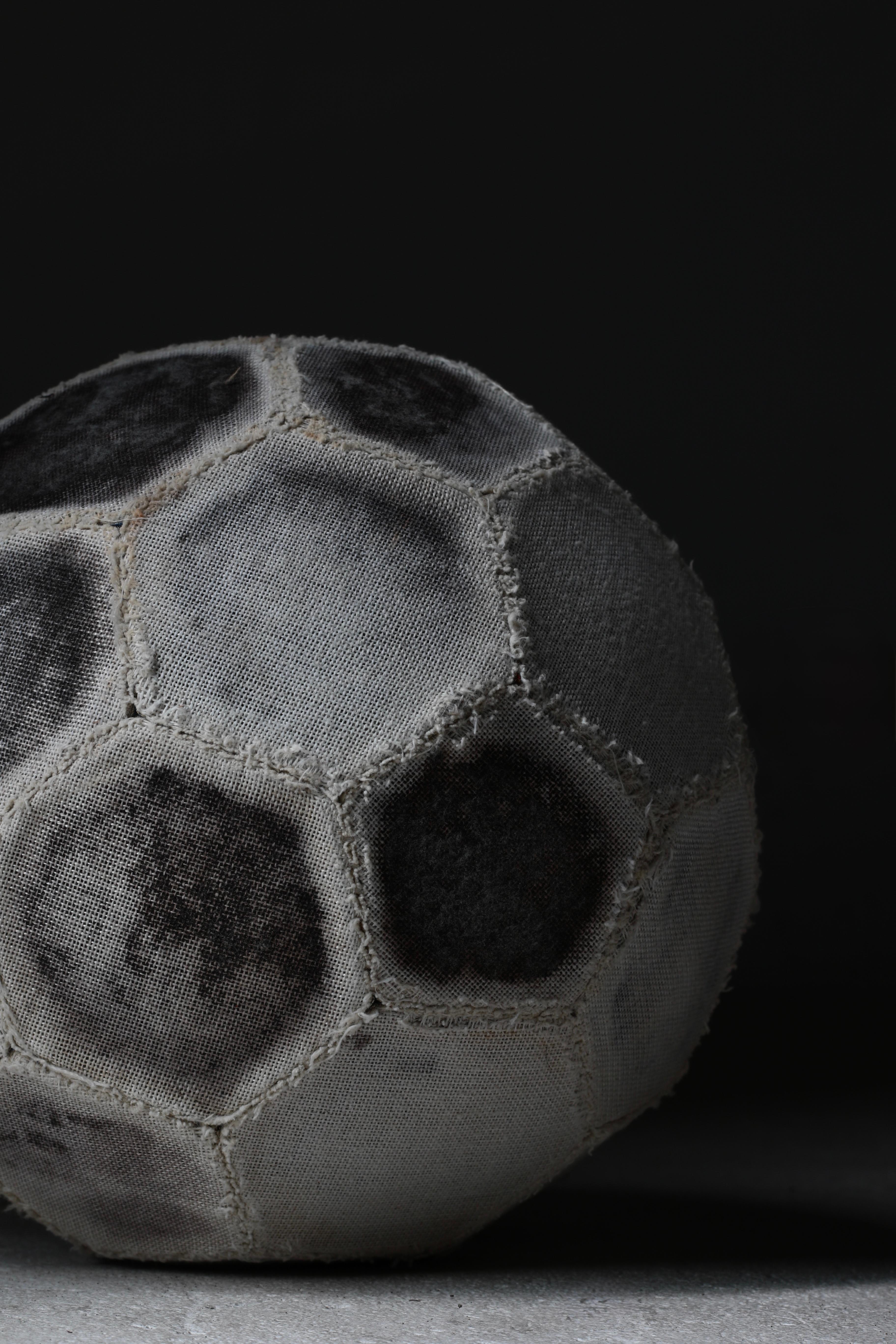 Folk Art Japanese Aging Toy Soccer Ball/ Object / 1970-1990s / Wabi-sabi Mingei For Sale