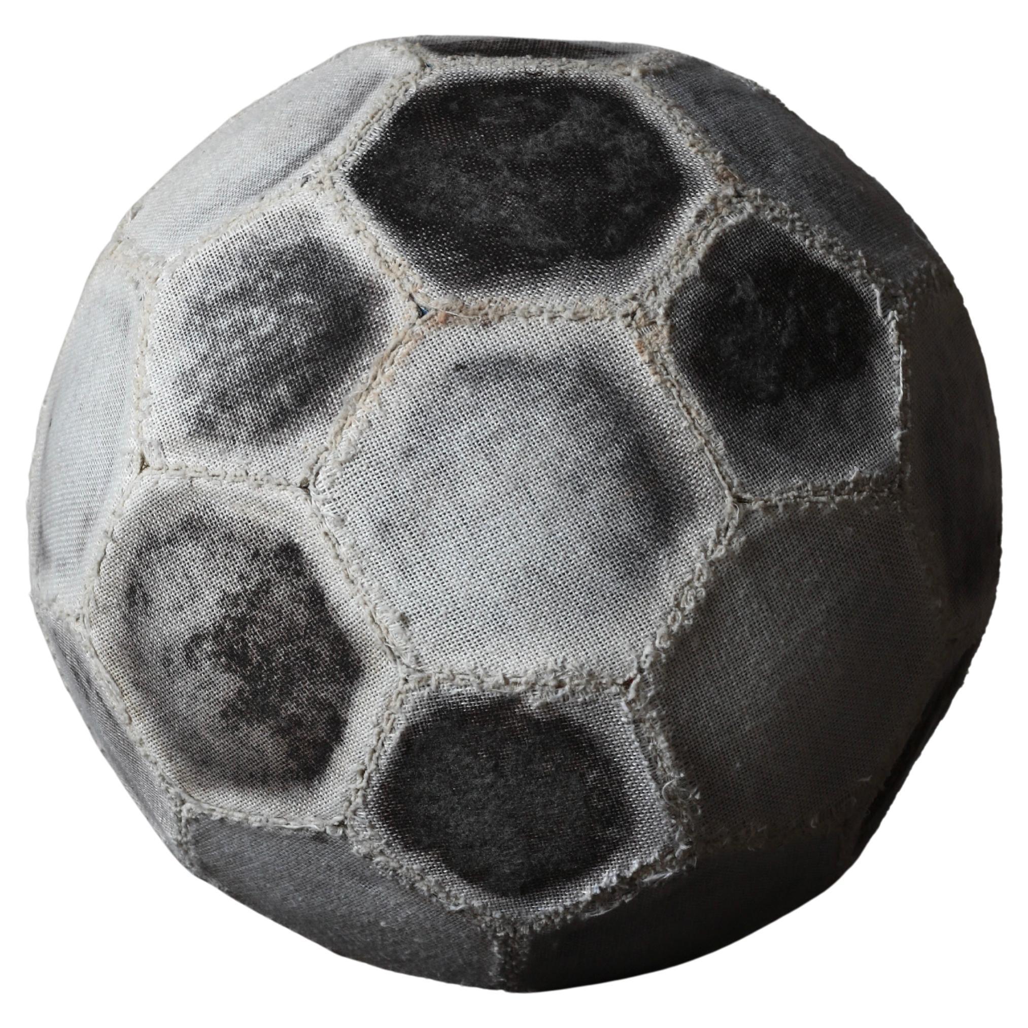 Japanese Aging Toy Soccer Ball/ Object / 1970-1990s / Wabi-sabi Mingei For Sale