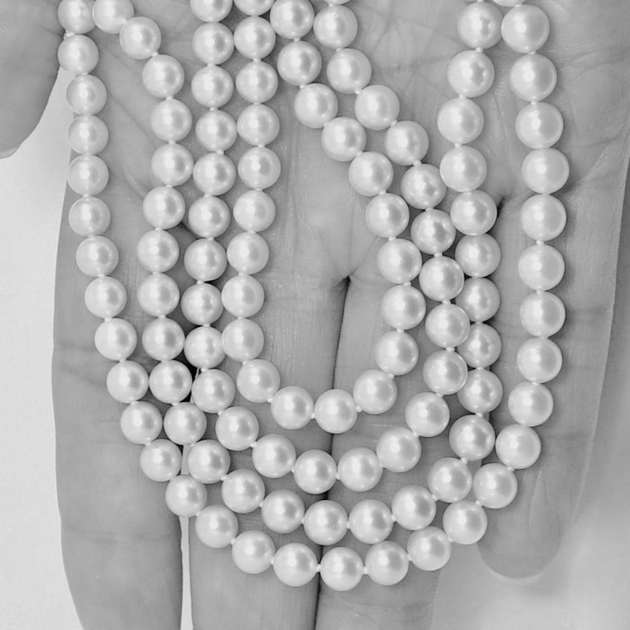 Japanese Akoya Pearl Necklace,  48 Inches 1