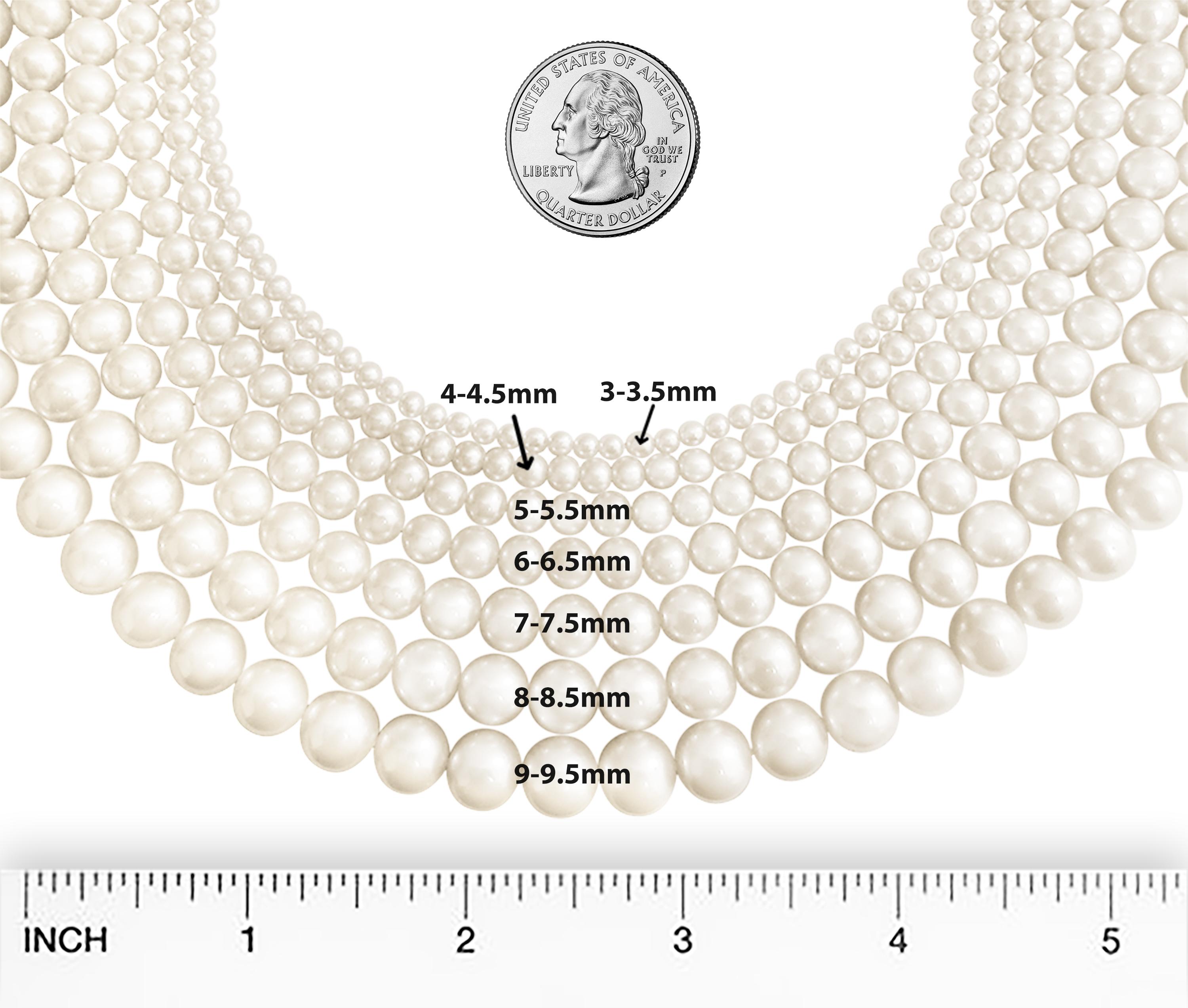 Uncut Japanese Akoya Cultured 7-7.5mm Pearl Necklace with 14K Gold Clasp For Sale