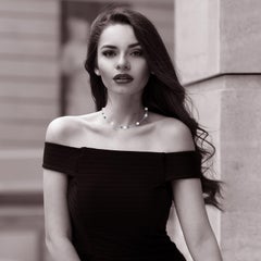 Japanese Akoya Cultured Pearl & London Blue Topaz Station Necklace in 14K Gold