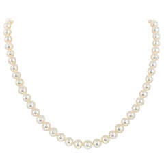 Japanese Akoya Cultured 9-9.5mm Pearl Necklace with 14 Karat Yellow Clasp