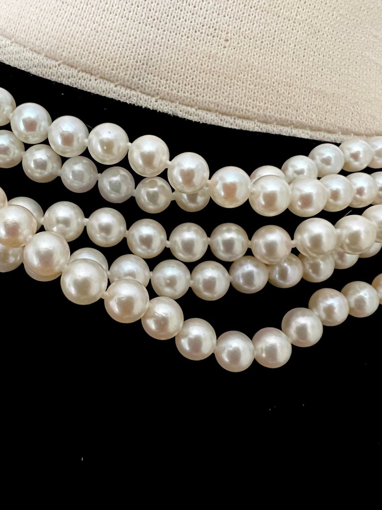 Japanese Akoya Fine Cultured Pearl Necklace For Sale at 1stDibs