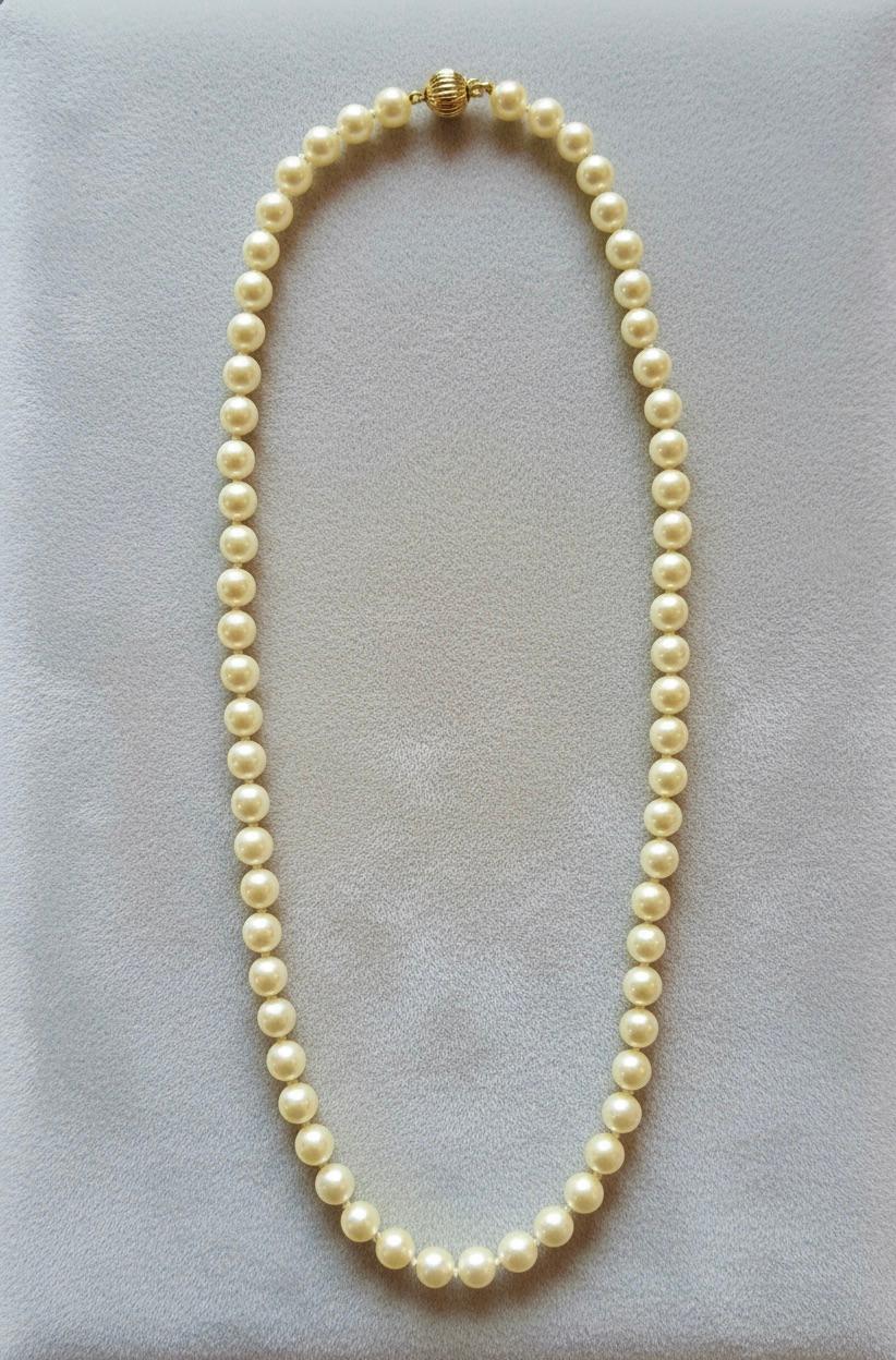 Japanische Akoya-Perlenkette 14K Gold (Art déco) im Angebot