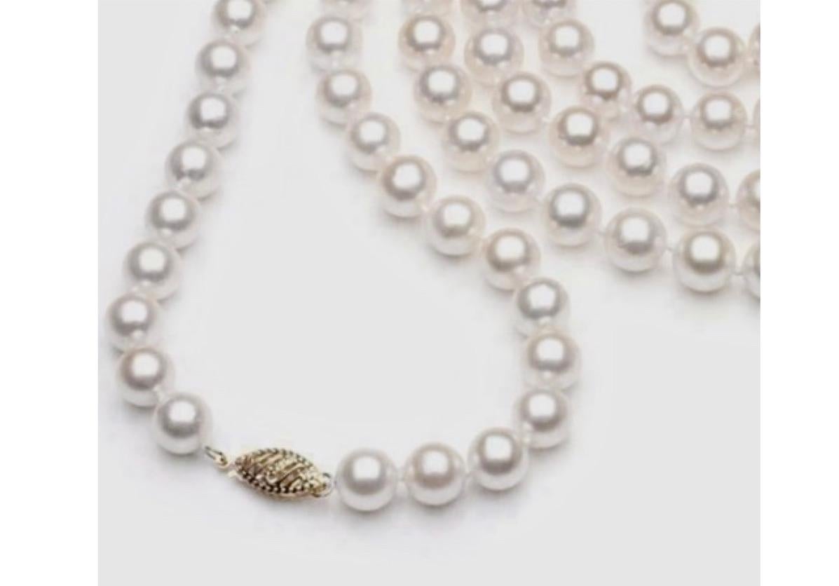 Japanese Akoya Pearl Necklace,  48 Inches 2