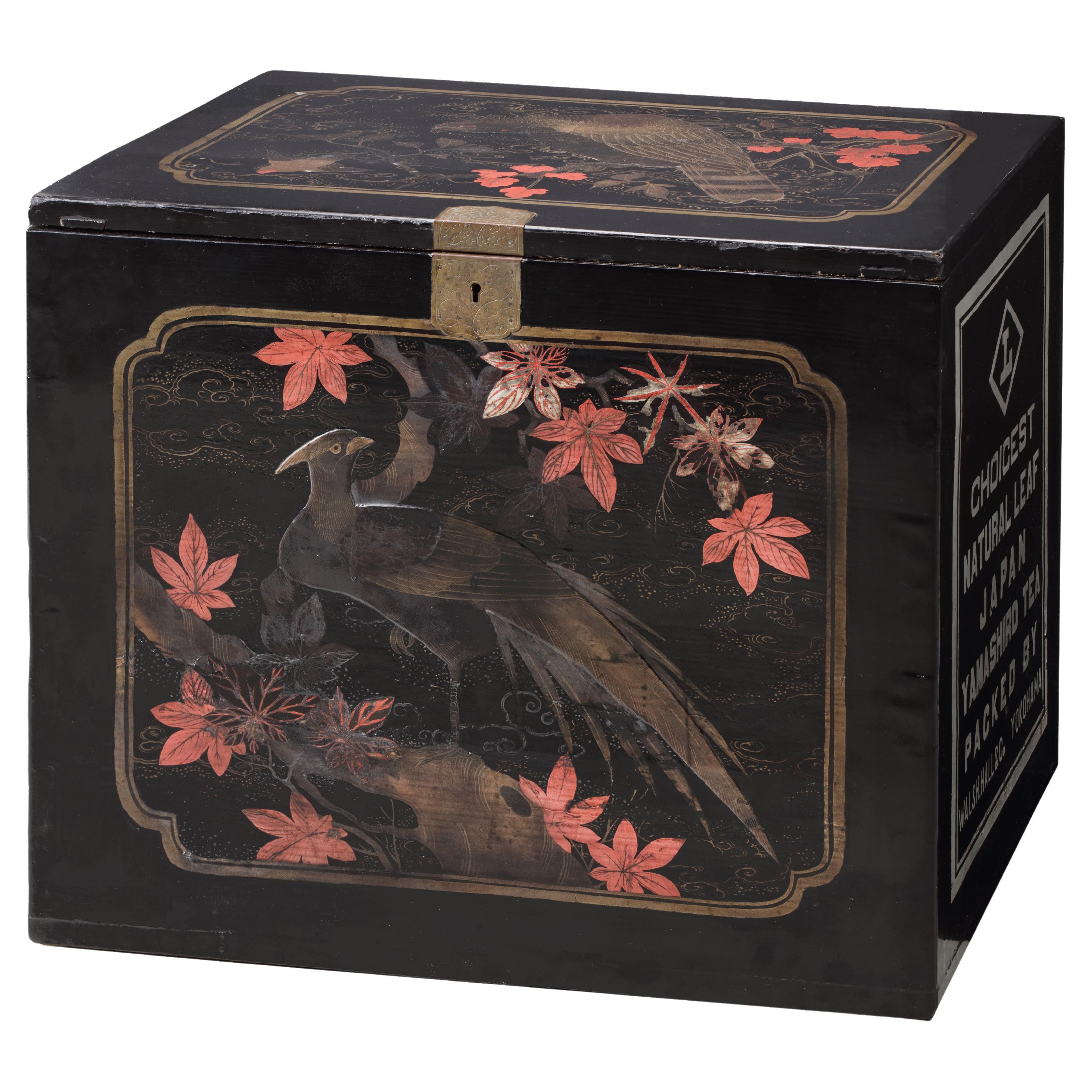 Japanese American Cypresswood or Hirohi ‘Walsh, Hall & Co, Yokohama’ Tea Chest