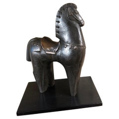 Japanese Ancient-Style Horse Bronze Master Work by Famous Artist Sotaro