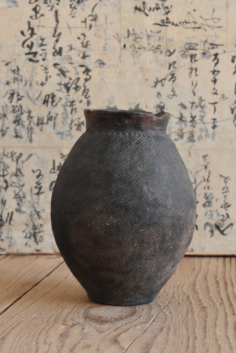 Hand-Crafted Japanese Ancient Small Pottery / Jomon Pottery Jar / 3000 Years ago / Wabi-Sabi