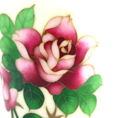 Japanese Ando Cloisonne Co. Floral Roses Cloisonne Enameled Vase c1920