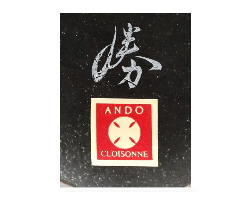 Japanese Ando Jubei Cloisonne Enamel Vase Signed 1