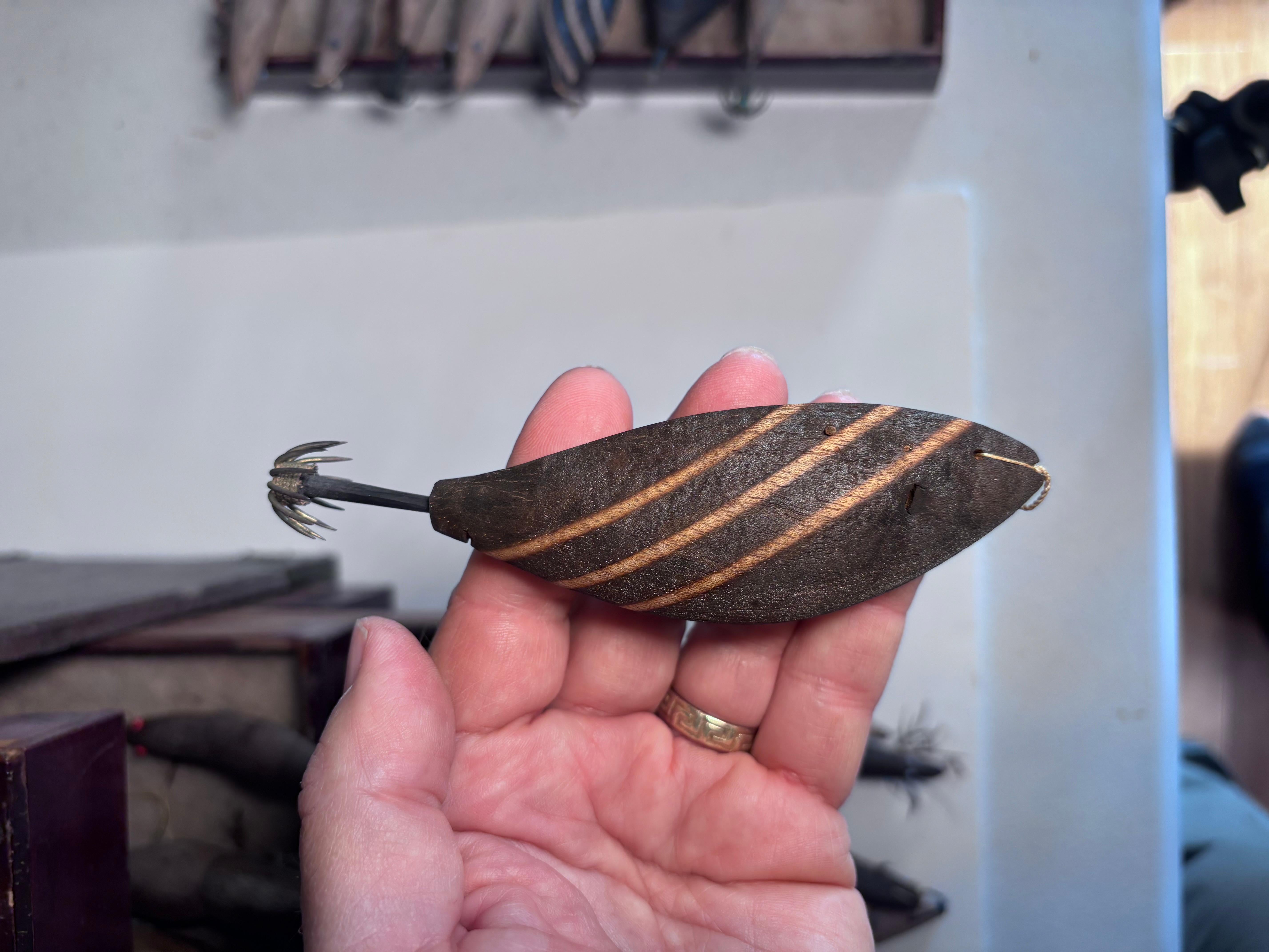 Japanese Antique Collection 50 Hand Carved Fishing Lures Angler's Delight Signed For Sale 1