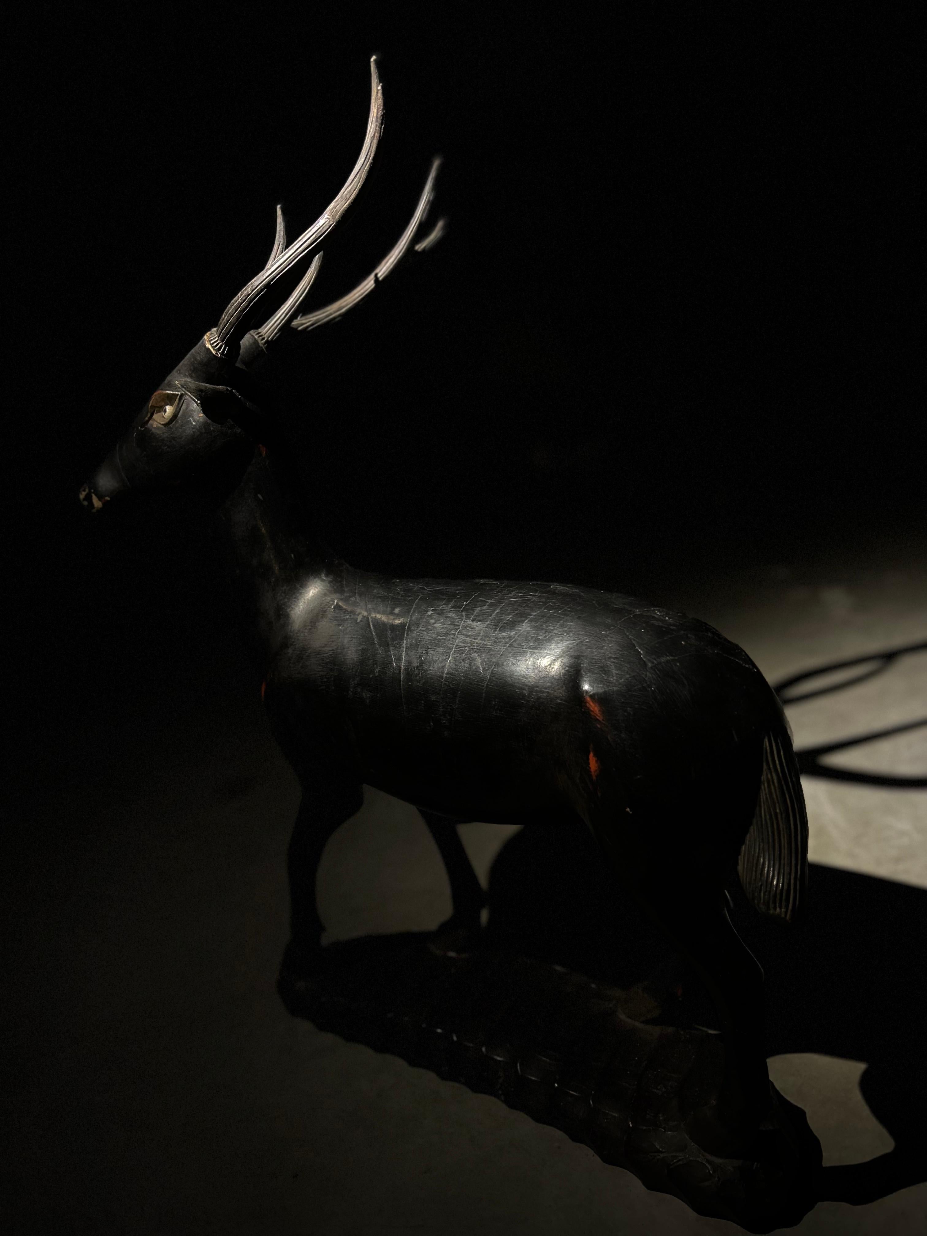 Japanese antic deer sculpture For Sale 3