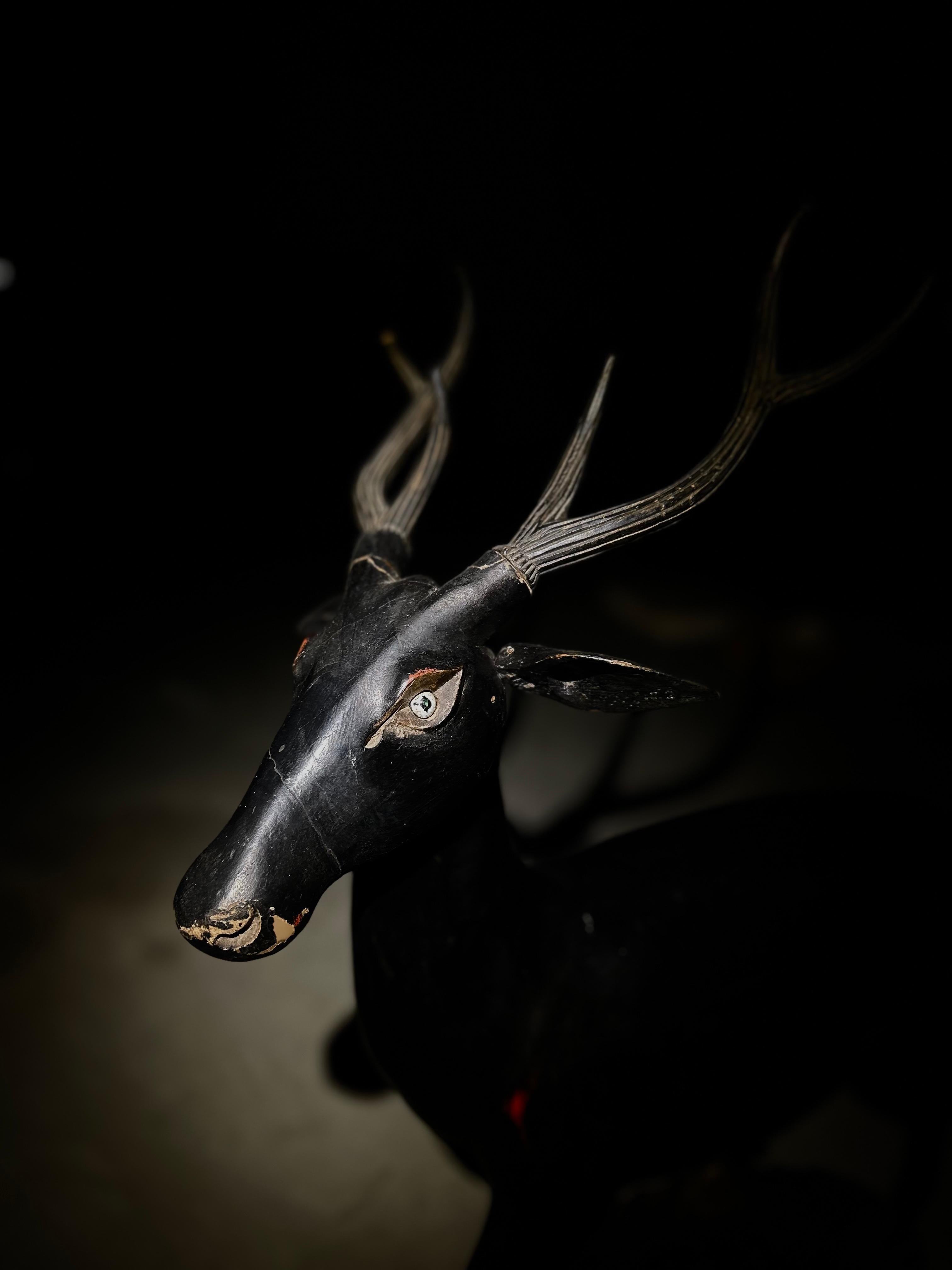 Japanese antic deer sculpture For Sale 5