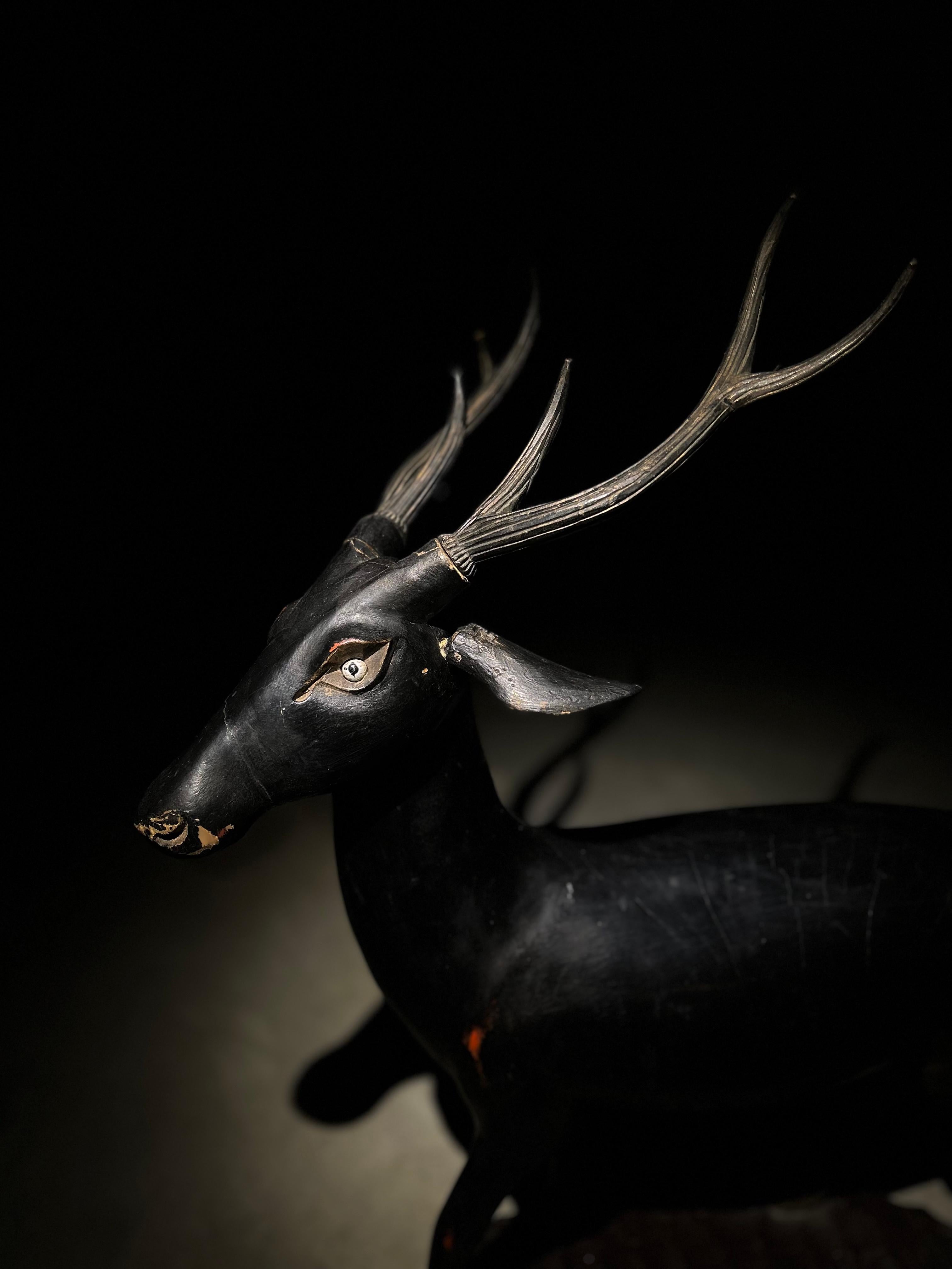 Japanese antic deer sculpture For Sale 6