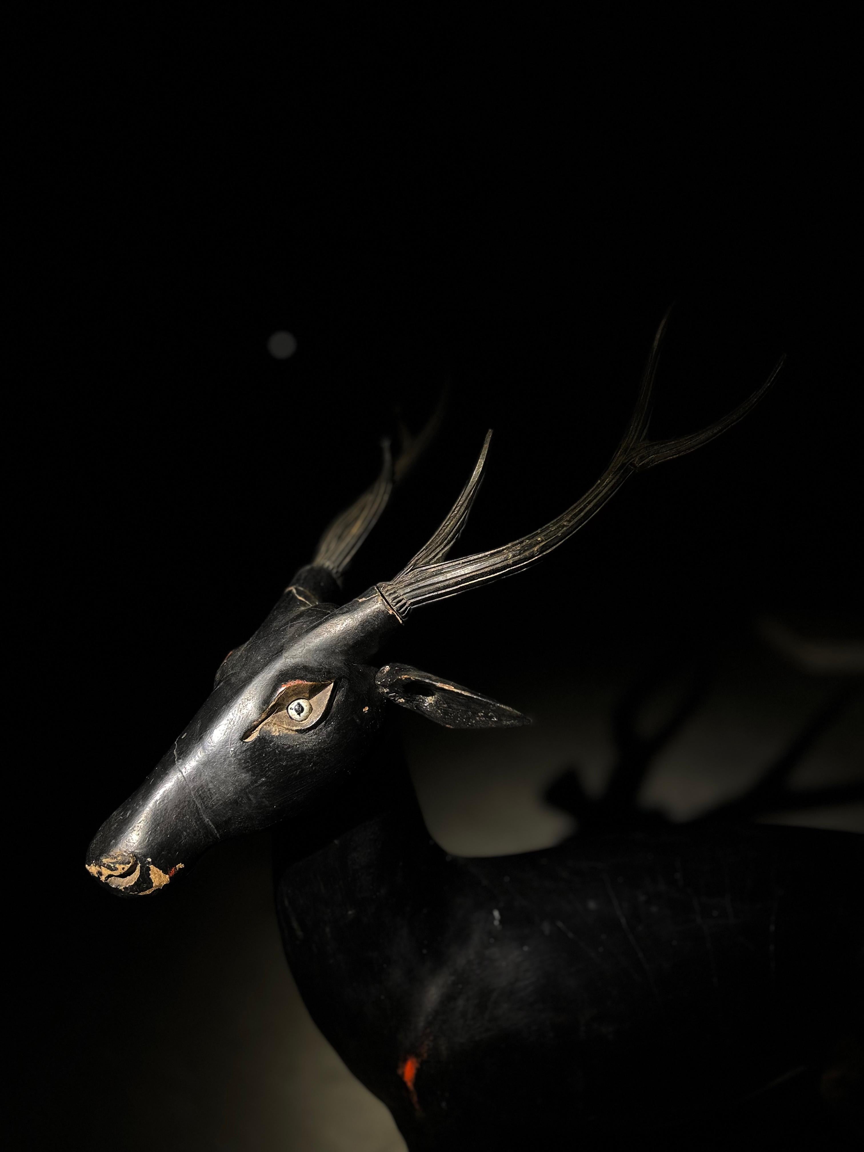 Japanese antic deer sculpture For Sale 7