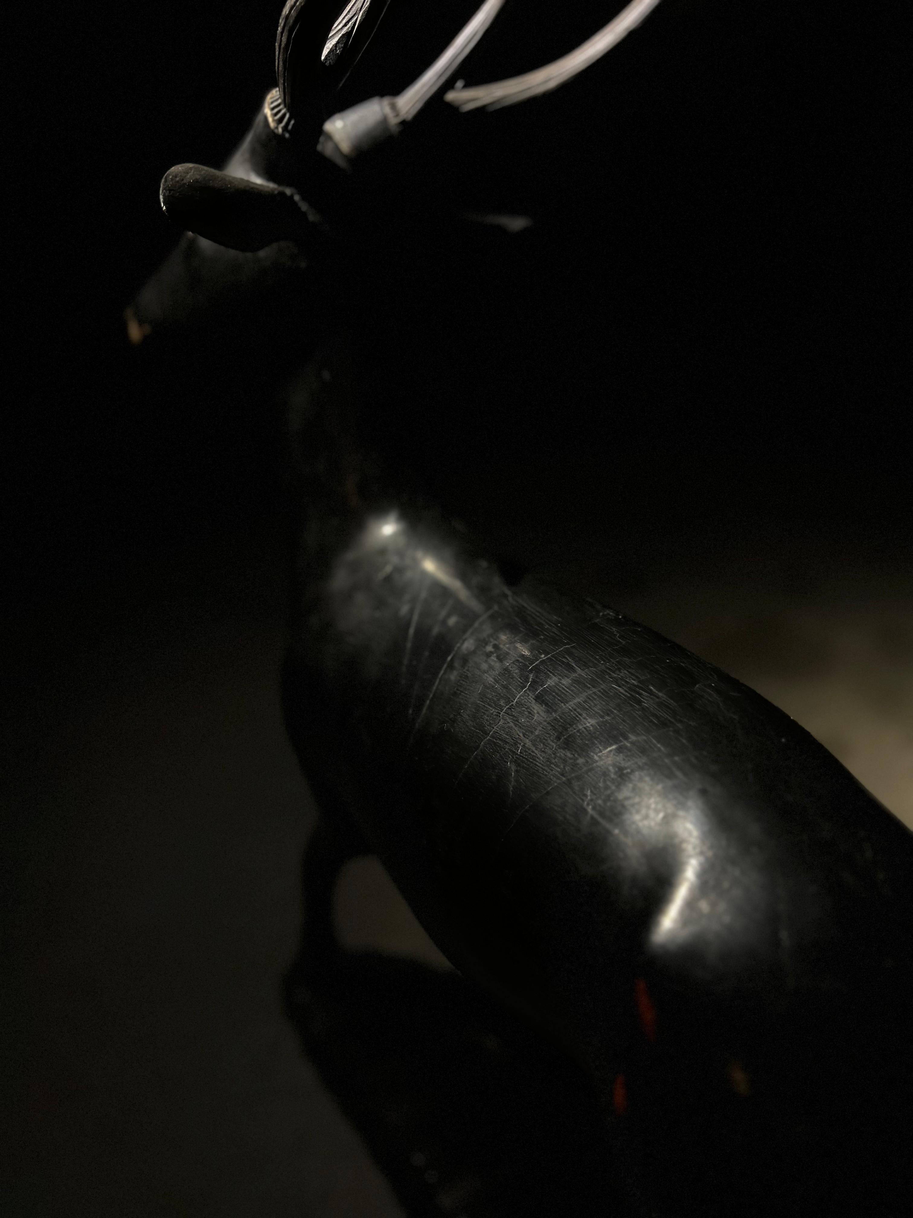 Mid-19th Century Japanese antic deer sculpture For Sale
