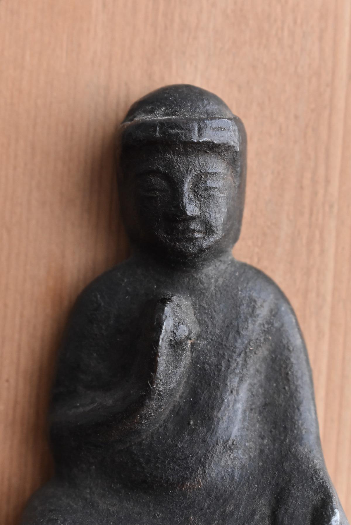 Arts and Crafts Japanese Antique 14th-16th Century Small Copper Buddha Statue or kakebutu