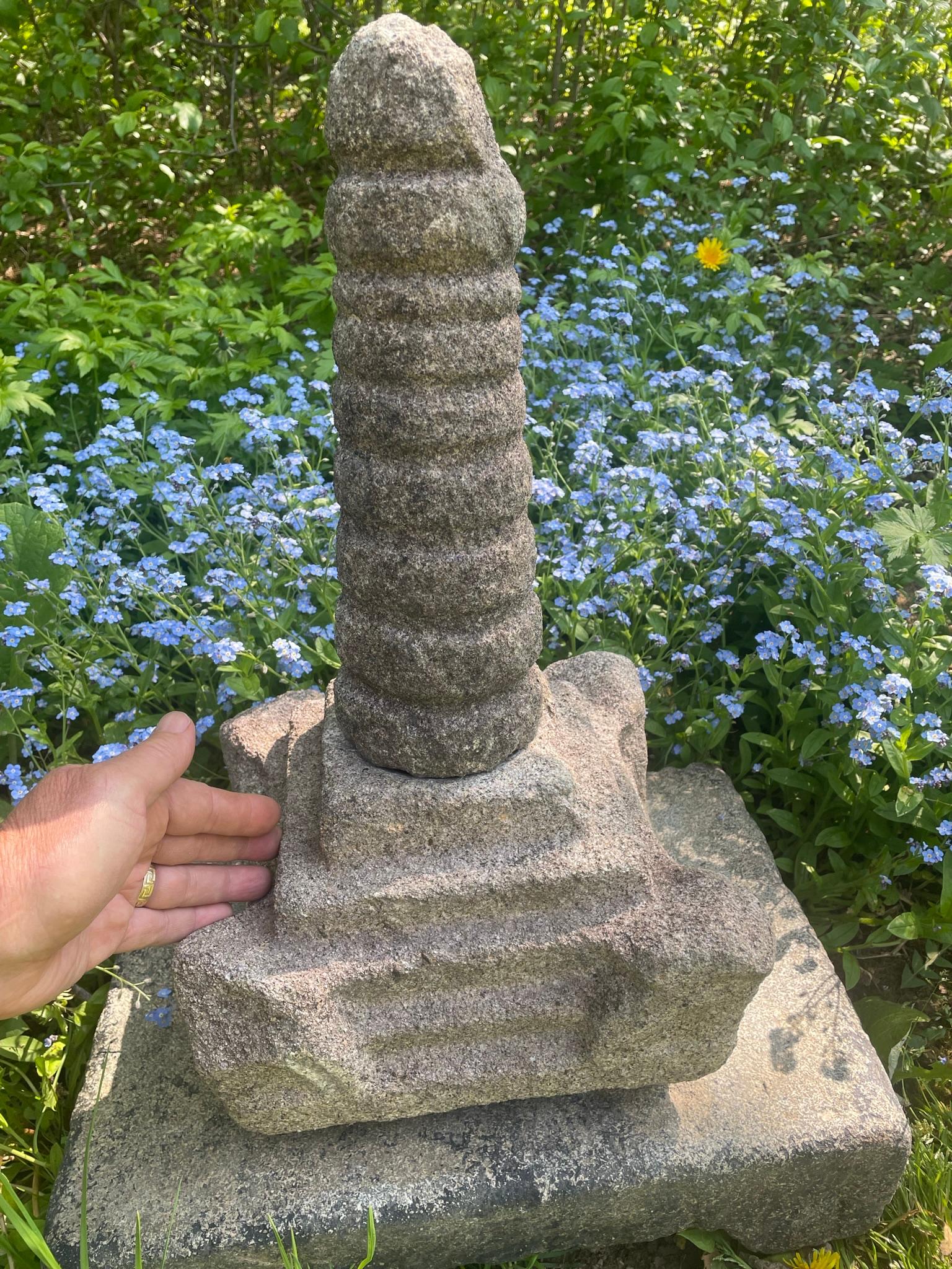 Wouldn't this look great in your garden or shrine setting ?

Japan early four step stone pagoda 