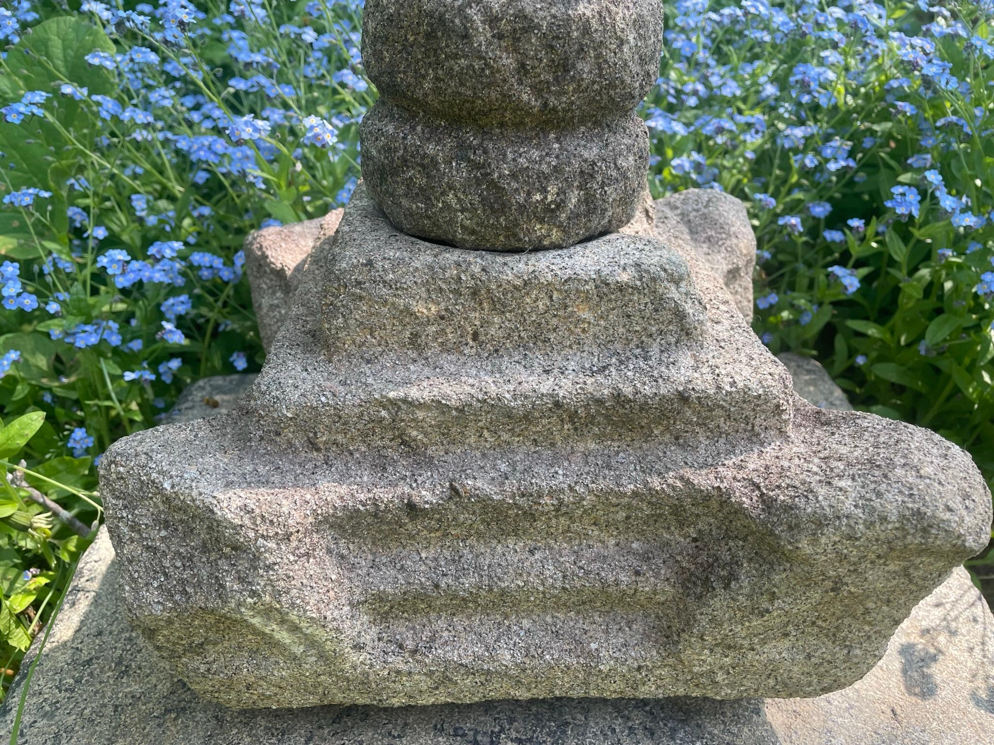 Japanese Antique 18th Century Stone Pagoda In Good Condition In South Burlington, VT