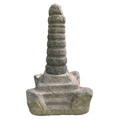 Japanese Antique 18th Century Stone Pagoda