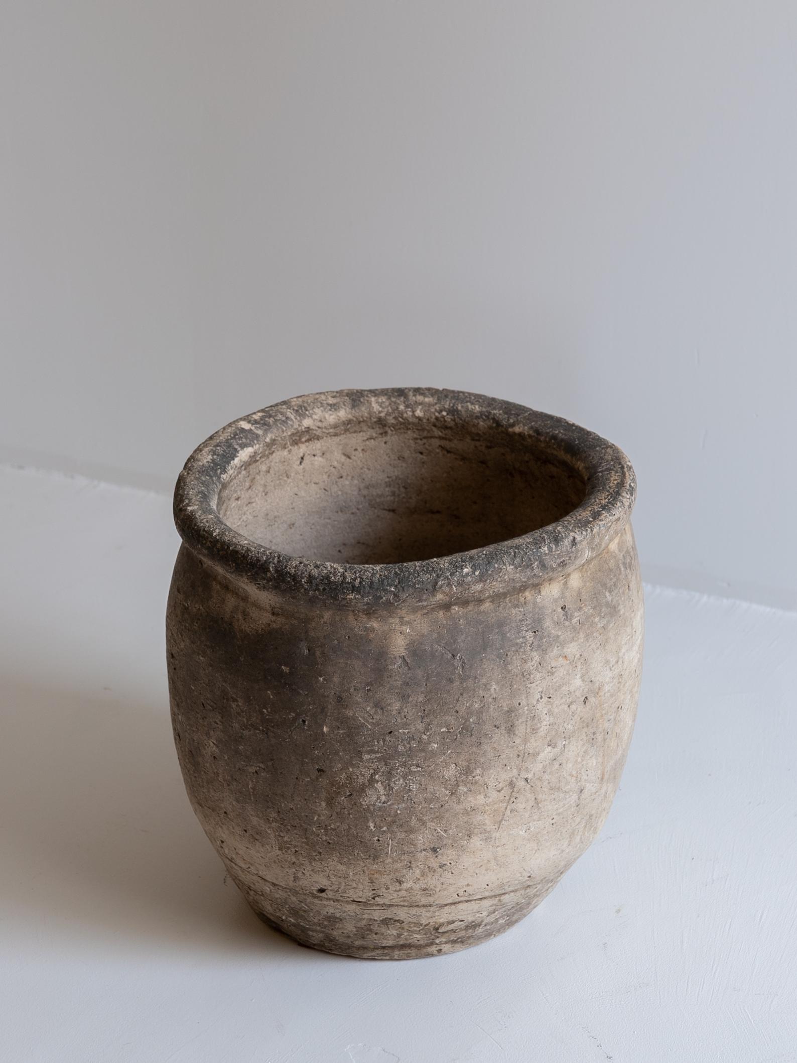Fait main Petit vase en poterie japonaise ancien du 19ème siècle / Vase à fleurs Wabi Sabi en vente