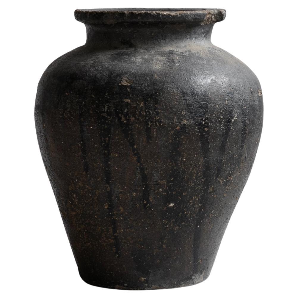 Japanese Antique 19th Century Small Pottery Vase / Wabi Sabi Flower Vase