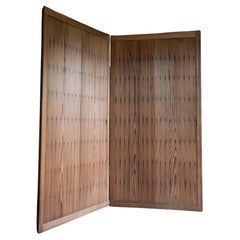 Japanese antique Yoshino Cedar 2-panel folding room divider Byobu folding screen