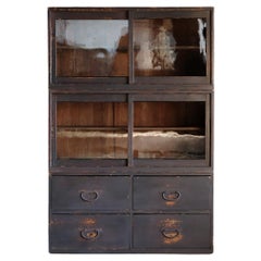 Japanese Antique 3-piece Stacking Cabinet, Meiji Era'1868-1912'Wabi Sabi