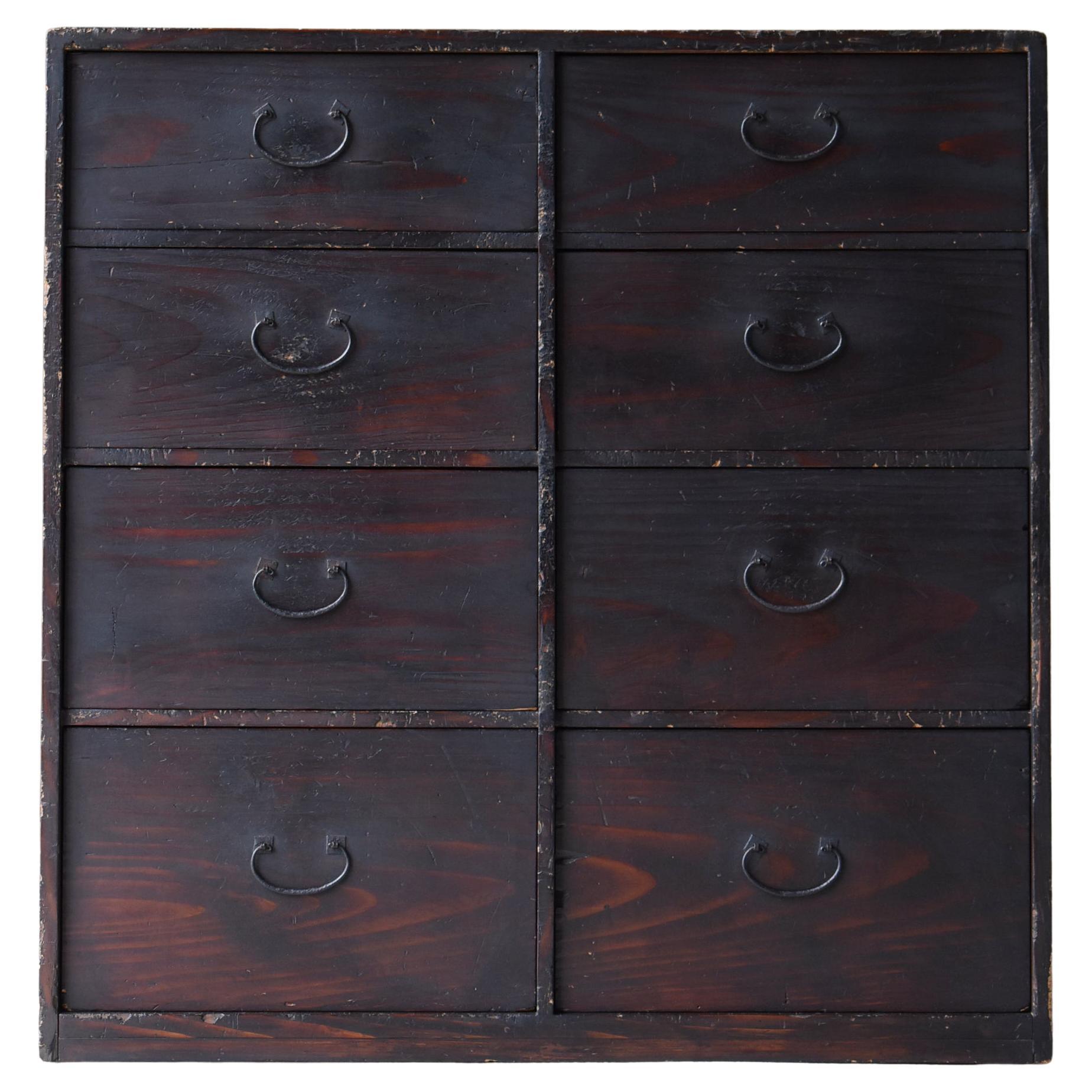 Japanese Antique 8-Drawer Storage 1860s-1920s / Tansu Sideboard Wabi Sabi