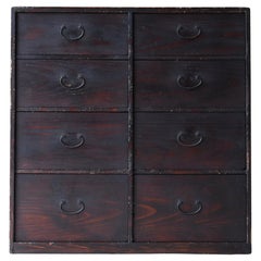 Japanese Antique 8-Drawer Storage 1860s-1920s / Tansu Sideboard Wabi Sabi