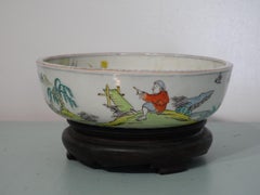 Antiquité japonaise un grand bol Imari du 19ème siècle avec son Stand en Wood Wood