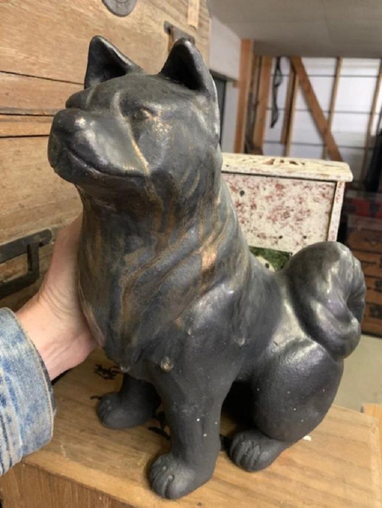 Japanese Antique Akita Dog 19th Century Handmade Master Work  3