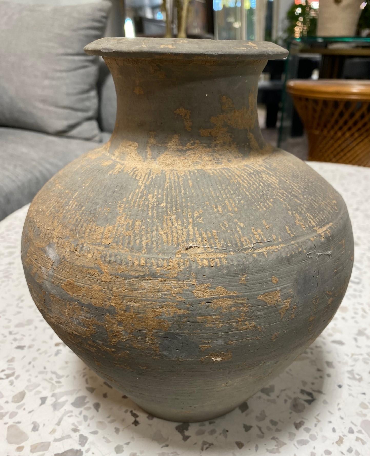 Japanese Antique Ancient Sueki Sue Ware Wabi-Sabi Art Pottery Vase Storage Jar For Sale 7