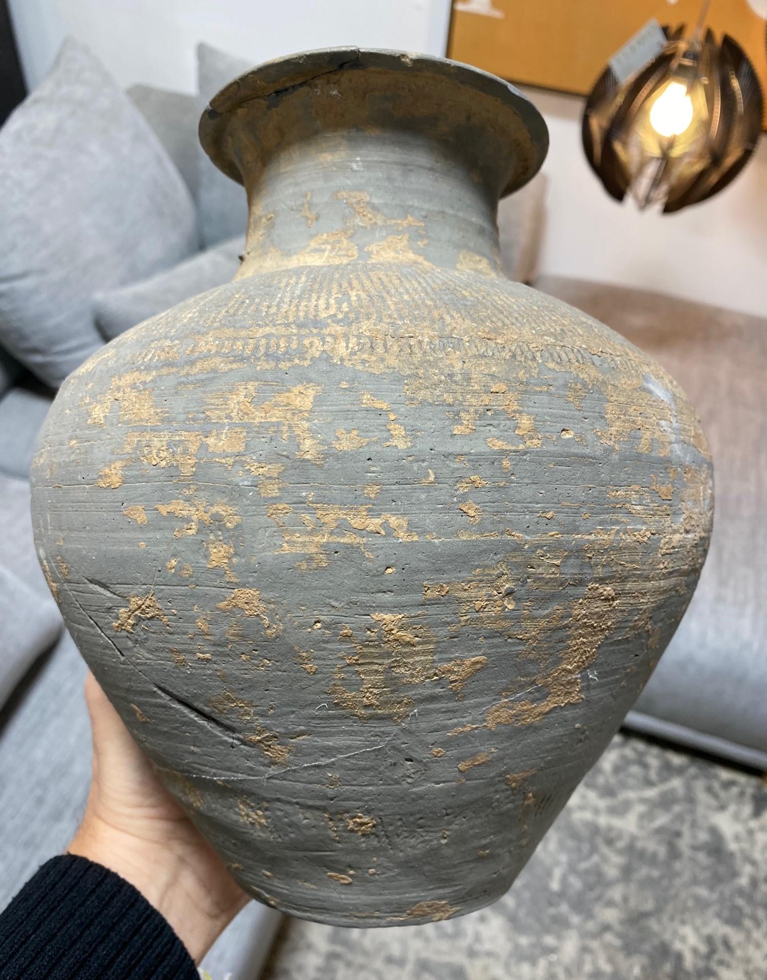 Japanese Antique Ancient Sueki Sue Ware Wabi-Sabi Art Pottery Vase Storage Jar For Sale 11