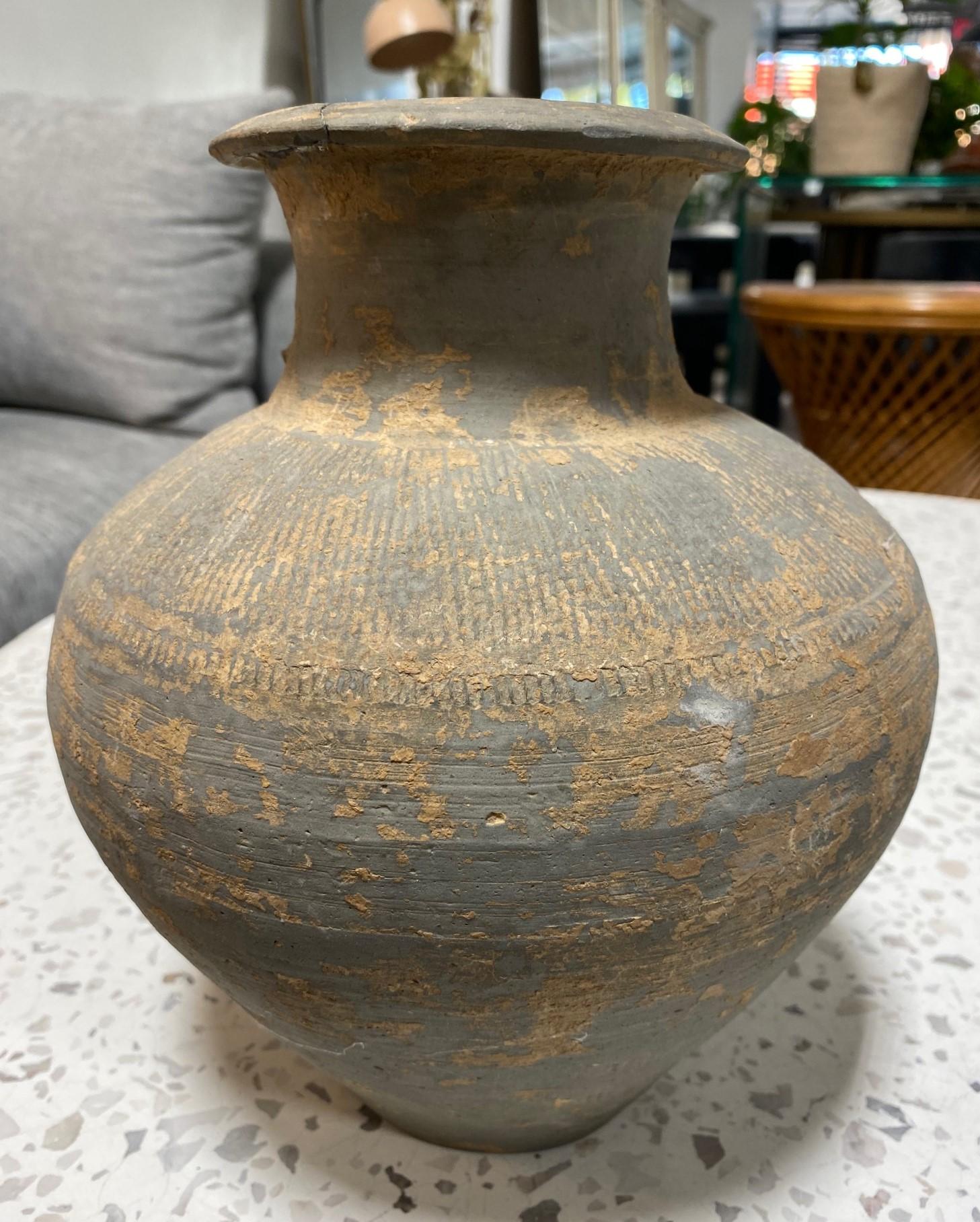 Japanese Antique Ancient Sueki Sue Ware Wabi-Sabi Art Pottery Vase Storage Jar For Sale 15