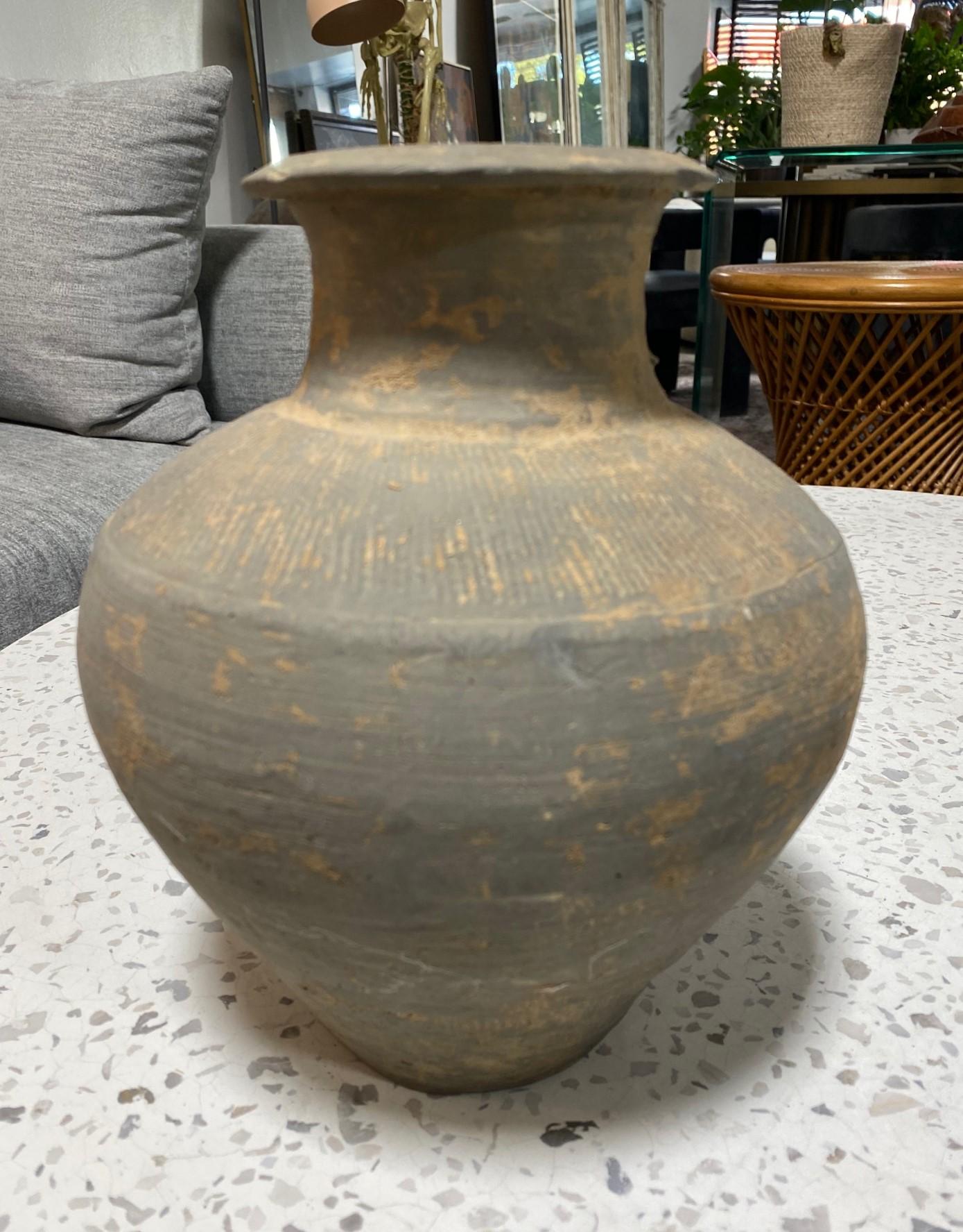 Japanese Antique Ancient Sueki Sue Ware Wabi-Sabi Art Pottery Vase Storage Jar For Sale 1
