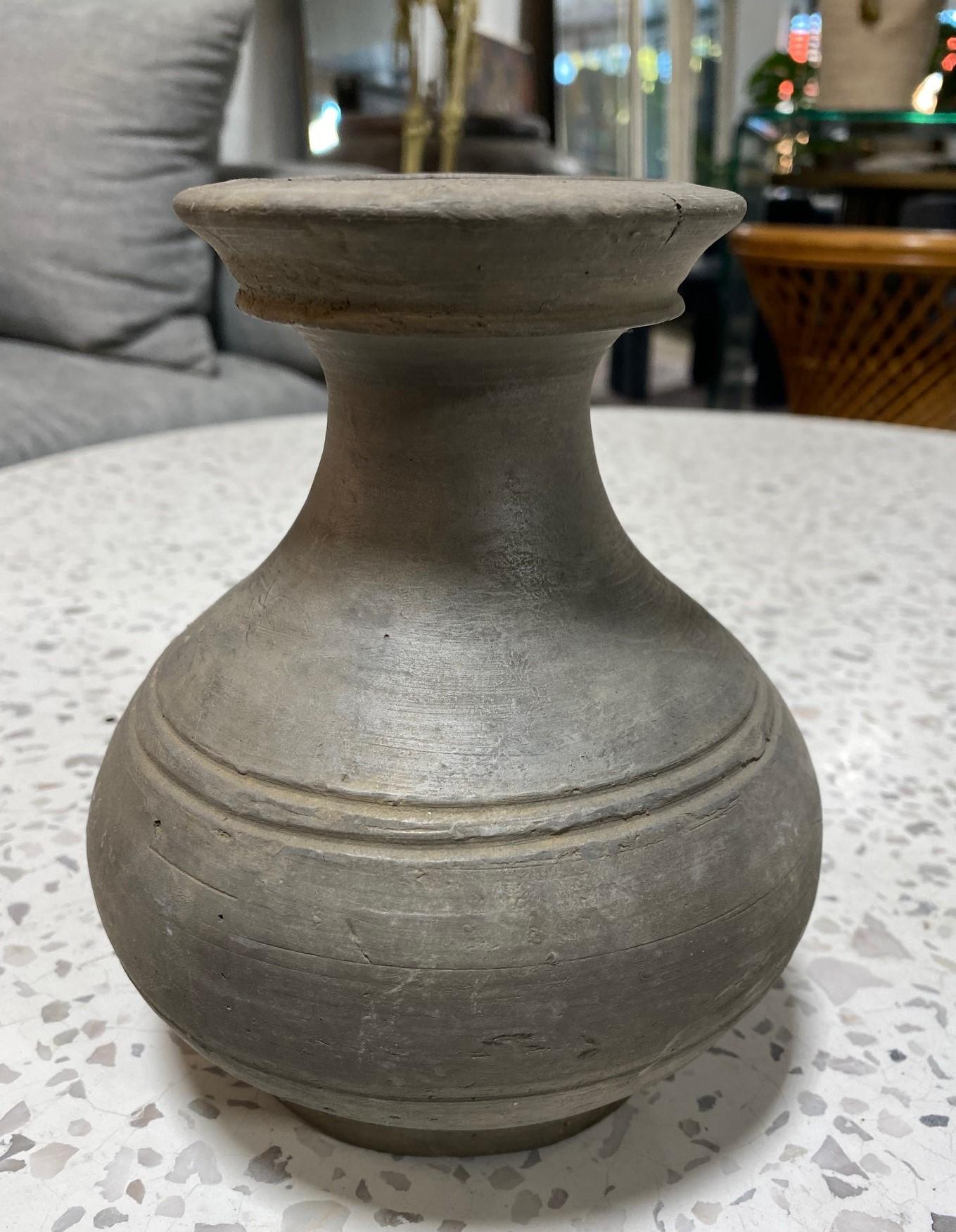 18th Century and Earlier Japanese Antique Ancient Sueki Sue Ware Wabi-Sabi Pottery Vase Pot Vessel  For Sale